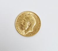 George V 1912 gold circulated half sovereign