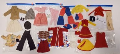 Collection of Pedigree Sindy outfits, all circa 1970's, including country club, happy days, coffee