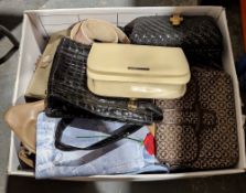 Collection of handbags, clutch bags and belts, mainly mid to late 20th century, makes including