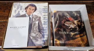 Collection of Ralph Lauren and Polo Ralph Lauren clothes brochures, mainly dating from the early