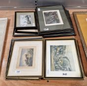 Collection of 19th century and later engravings and prints, including a set of five William