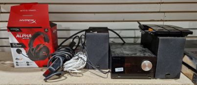 Pioneer DAB radio and speakers together with Ptp-link AC1750 wireless router, boxed Hyperx Cloud