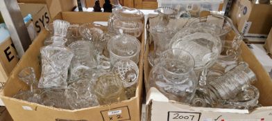 Collection of mainly early 20th century cut glass, moulded glass and etched glass, including