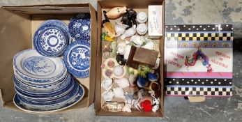 Collection of novelty ceramic salt and pepper pots including in the form of taps, chickens, pigs,
