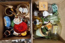 Mixed lot of ceramic, glass and other items including a Prinknash celery vase and other studio