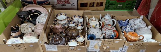 Collection of ceramic teapots, mainly 20th century, including Masons, novelty owl, a 19th century