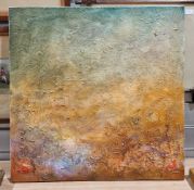 A contemporary stretched canvas oil painting titled  verso 