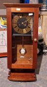 Western Germany mahogany regulator-type wall clock
