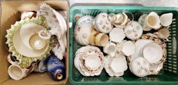 A mixed lot of ceramics including Victorian and Edwardian part tea services, a Royal Doulton