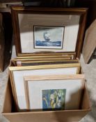Collection of watercolours, engravings and prints including three Alphonse de Neuville black and