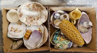 Assorted ceramics including Wade ceramic trinket box in the form of a chest, Parkrose Burlington