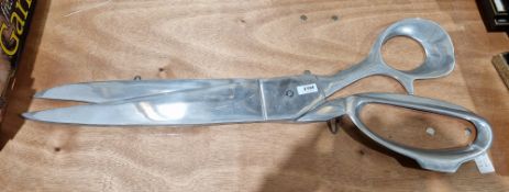 Over-sized set of decorative wall hanging aluminium scissors, 81cm long