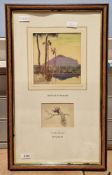 After Snaffles (C.J. Payne), a print of India, together with a print of a pencil sketch of a peacock