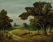 J.B / JTB? (19th century English school) Oil on canvas Pastoral scene with two figures resting