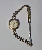 Lady's Facit 9ct gold cased wristwatch, the circular dial with Arabic hour markers, seconds