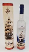 Large bottle of Admirals Club Vodka, distilled four times, produced and bottled in Poland, 1.75L,