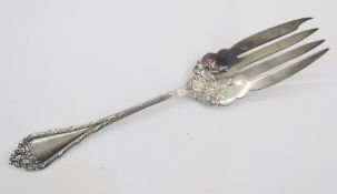 American sterling silver serving fork by Bigelow, Kennard & Co, gross weight approximately 3.05ozt