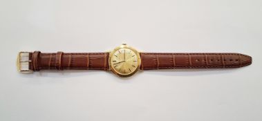 Vintage Gentleman's Juvenia 18ct gold cased manual wind wristwatch, the gilt dial with baton hour