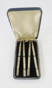 Set of four sterling bridge pencils, cased