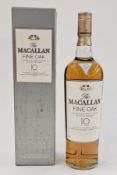 The Macallan 10 year old fine oak single malt Scotch whisky, matured in a unique complex combination