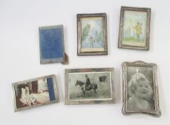 Silver photograph frame, rectangular and plain, 9cm x 14cm overall, Birmingham 1965, a silver