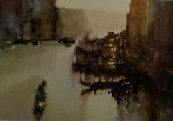 Peter Kelly (1931-2019) Watercolour drawing Venetian canal scene, monogrammed 18.5cm x 26cm
