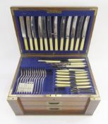 Silver plated table flatware service, Hanover pattern for 12 persons, to include carving knives