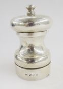 Elizabeth II 'Peter Piper' silver pepper mill, hallmarked London, 1990, makers marks for John Bull