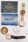 Seiko 5 DX automatic wristwatch, the dial with baton hour markers and day date window at the quarter