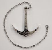 Vintage Rolex Oyster anchor, 300m/1000ft, with chain, the anchor approximately 45mm long