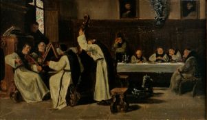 H. Gelles (19th century) Oil on panel  Musical Monks after Eduard von Grutzner, signed lower