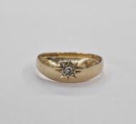 18ct gold and diamond dress ring, the old cut diamond in claw setting, hallmarked Birmingham 1915,