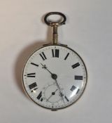 George III 18ct gold pair-cased open faced pocket watch, the enamel dial with Roman numeral hour