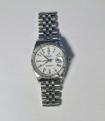 Rolex Oyster Perpetual Date stainless steel wristwatch, ref 15210, the white dial with Roman numeral