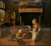 Constantinus Fidelio Coene (1779-1841) Oil on panel  Painted in the Dutch style with a mother and