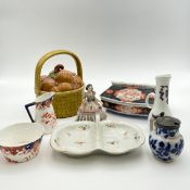 A mixed collection of porcelain and other ceramics to include a 19th century Imari pattern lidded