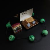 A pair of Wedgwood Jasperware cufflinks in their original box by Stratton along with a Limoges