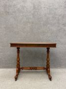 A 19th century mahogany writing desk or centre table with a rectangular thumb moulded top above a