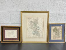 A collection of three maps to include one of Buckinghamshire C.1835 by J. and C. Walker, an 18th