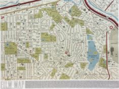 A contemporary lithographic fantasy street map poster titled 'Film Map', made up of nine-hundred