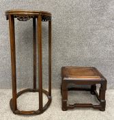 Two Chinese hardwood stands. H.80cm (largest).