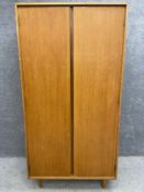 A vintage fitted teak Stag wardrobe. H.181.5 W.91.5 D.56cm
