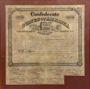 An American civil war period Confederate States of America One Thousand Dollar loan bond with