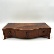 A Georgian mahogany serpentine dressing table jewellery box with a satinwood inlaid edge over