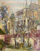 Zdzislaw Pytel (b.1933), an oil on canvas depicting a street scene in Wawel, Krakow, Poland.