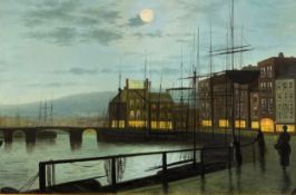 After John Atkinson Grimshaw (1836-1893), a 20th century oil on board depicting Whitby
