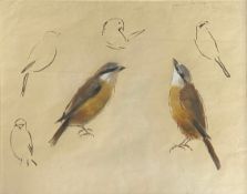 Frank Dobson (1886-1963), a mid 20th century working watercolour study on paper with annotations