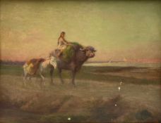After Theodoros Rallis (1852-1909), a late 19th century oil painting on canvas of a young farmer