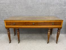 A Georgian mahogany and satinwood crossbanded square top piano converted into a console table with