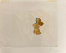 An original gouache on celluloid animation cell, illustration of Lady from Walt Disney's Lady and